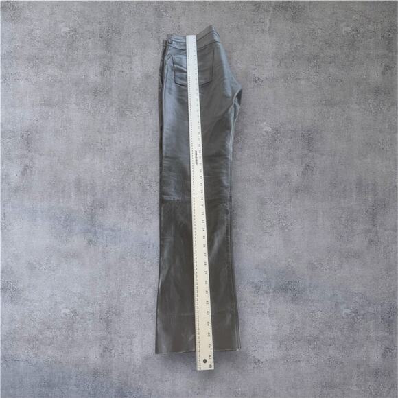 Vtg Black Leather Moto Pants Men’s 38 Biker Rocker Punk Y2K - Picture 6 of 11